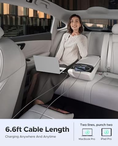 ORICO 100W USB-C Cable with LED Display, 2-Pack 6.6ft Nylon Braided PD Fast Charging for iPhone 16/15 Series, MacBook, iPad Pro/Air, Galaxy S23/S22 - Image 6