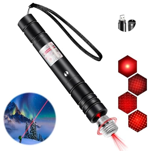 Laser Pointer High Power, Red Laser Pointer Indicator Light, Long Range Lazer Pointer for Hiking, USB Charge-Red