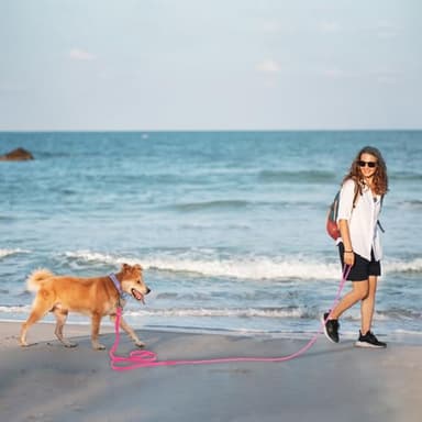 Wolfone 40ft Pink Long Leash - Waterproof Training Dog Leash for Recall, Swimming, Camping, Beach, Hunting, Walking - Image 6