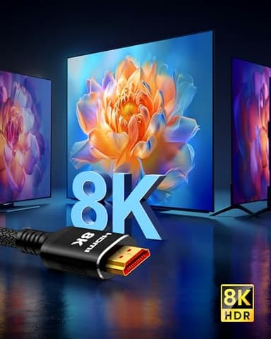Snowkids 8K Certified HDMI 2.1 Cable 10 ft, 48Gbps Ultra High-Speed HDMI Cables Cord, 10K 8K@60Hz, 4K@120Hz Compatible for TV/Laptop/Monitor/PS-5/X-box/Projector/Entertainment/Sound System & More - Image 9