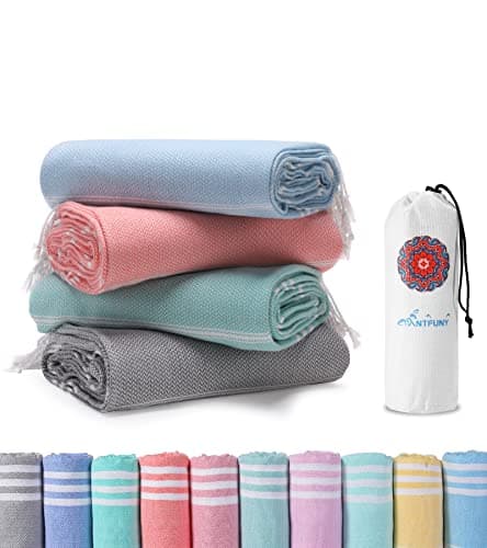 4 Packs Turkish Beach Towels Oversized Bath Pool Swim Towel Set Bulk Quick Dry Sand Free Extra Large Xl Big Blanket Adult Travel Essentials Cruise Accessories Must Have Clearance Vacation Stuff - Image 1