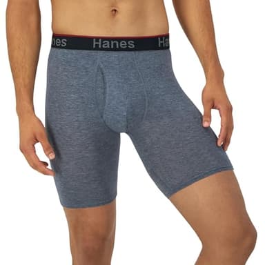 Hanes Total Support Pouch Men's Boxer Briefs Pack, Anti-Chafing, Moisture-Wicking Underwear, Odor Control (Reg or Long Leg) - Image 2