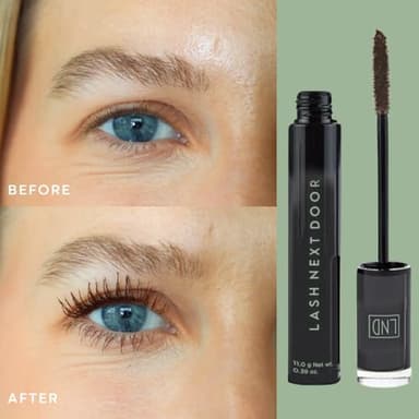 Lash Next Door Espresso Brown Mascara- Volumizing & Lengthening No Clump Smudge-Proof Makeup for Lashes- Beauty Products for Women- 1-Pack by Brooklyn and Bailey - Image 4
