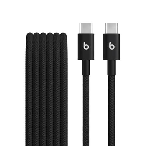 Beats USB-C to USB-C Woven Cable Fast Charging Durable/Tangle-Free Compatible Charger for Apple & Android Devices (1.5 m, 5 ft) - Bolt Black - Image 1