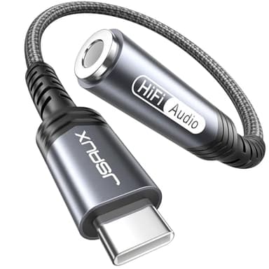 JSAUX USB Type C to 3.5mm Female Headphone Jack Adapter, USB C to Aux Audio Dongle Cable Cord Compatible with iPhone 17 Pro Max/16 Pro/15, Samsung Galaxy S24/S23/S22 Ultra, iPad Pro, Pixel 9/8 Grey - Image 1