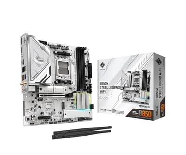 ASRock B850M Steel Legend WiFi Micro-ATX AM5 Motherboard: Ryzen 9000/8000/7000, DDR5 8000+ OC, PCIe 5.0 x16, WiFi 7, 3X M.2 (1x Gen5), USB 3.2 Gen2 Type-C, BIOS Flashback - Image 1