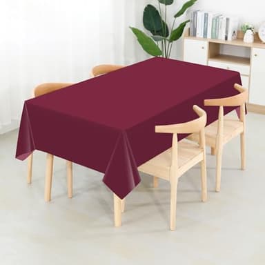 JHDZDHY 54 Inch X 300 Feet Plastic Table Cover Roll Premium Disposable Plastic Tablecloth for All Type/Shape Tables | Picnic, Party, Banquet, Birthdays, Weddings (Burgundy, 54 Inch X 300 Feet) - Image 5
