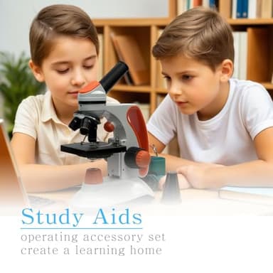 MicroMarvels Metal Body Compound Microscope for Students, 40X-2000X Dual LED Light, Biological Microscope for Home School Lab, with Type-C Power & Phone Adapter - Image 2