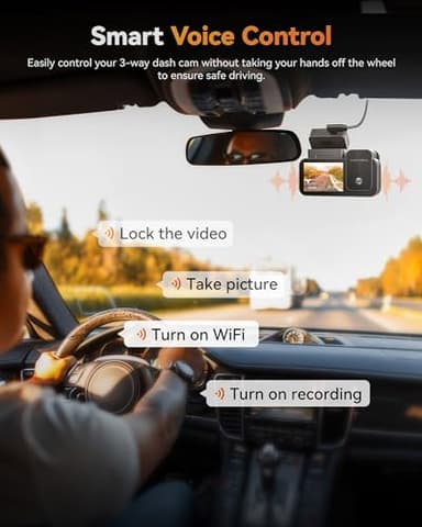 WOLFBOX X5 3 Channel 4K HDR Dash Cam, STARVIS 2 IMX678 Night Vision, 4K+2.5K+1080P Front and Rear Inside Car Camera with 128GB Card and GPS, Support Voice Control, Touch Screen and 5.8GHz WiFi - Image 5