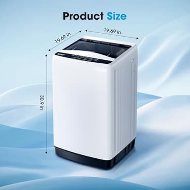 Portable Washing Machine -Compact Home Laundry Washer for Apartment,10 Wash Programs, 6 Water Level, Top Load, Full Automatic, Small Clothes Washer with Drain Pump for Bathroom, Dorms,RVs,White - Image 9