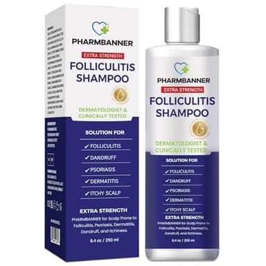 PHARMBANNER Anti-Fungal Shampoo for Folliculitis, Seborrheic Dermatitis, Scalp Psoriasis - Relieves Itchy & Dry Scalp - Image 1