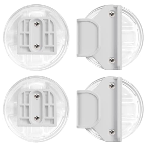 HAMOPY Auto-Lock Retractable Baby Gate Replacement Free-Punch Parts, Original Hardware Set (Including 2 x Latches + 2 x Brackets) Only Fit 55“&71” Auto-Lock Baby Gate(White) - Image 1