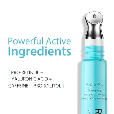 Seacall Retinol Eye Cream - Eye Serum for Dark Circles & Puffiness Anti-Aging - Under Eye Cream with Hyaluronic Acid & Caffeine to Reduce Wrinkles & Repair the Eye Area (15ml) - Image 2