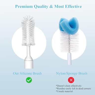 Electric Baby Bottle Brush, Rechargeable Cleaning Brush with Waterproof and Wall-Mounted Design, Silicone Bottle/Pacifier/Straw Brush, 360° Rotating Cleaning, for New Mom (White) - Image 5