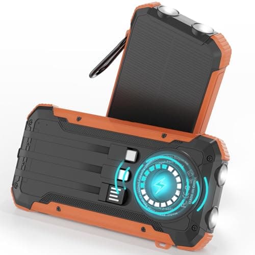 ERRBBIC Solar Charger Power Bank 20000mAh, Portable Wireless Charger, 15W Fast Charging External Battery Pack with Dual Flashlight and USB C Outputs. Outdoor Mobile Power Compatible with Cell Phones - Image 1