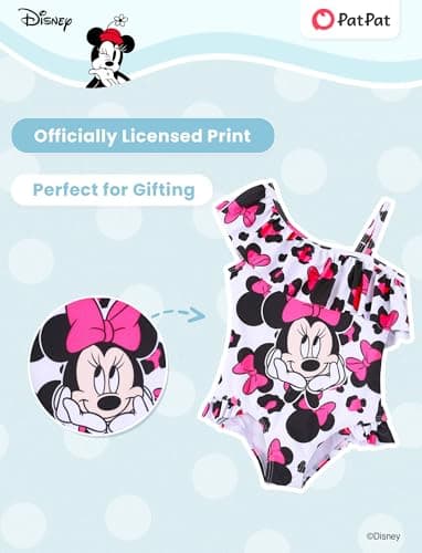 Disney Mickey and Friends Girls One Piece Swimsuits Minnie Mouse Bathing Suit UPF 50 Beach Sport Swimwear Black for Toddler 3-4 Years - Image 3