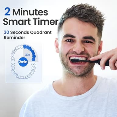 Marlincare Sonic Electric Toothbrush for Adults&Teens - 180 Days Battery Life, Seamless Button&48000RPM Rechargeable Tooth Brush, 4 Replacement Heads for Deep Clean/Smart Timer/4 Brushing Modes/IPX8 - Image 7