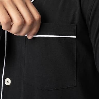 Fruit of the Loom Men's Jersey Knit Pajama Sleep Set, Black, Medium - Image 6