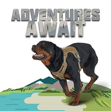 Auroth Tactical Dog Harness for Large Dogs No Pull Adjustable Pet Harness Reflective K9 Working Training Easy Control Pet Vest Military Service Dog Harnesses Army Yellow L - Image 8