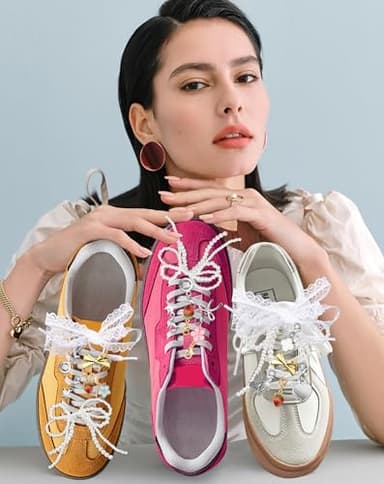 Yawlsow 30 Pcs Shoe Charms for Sneakers Junk Charm for Women with Ribbon Lace Shoelaces, Clips, Lobster Clasps, Pins, Bows, Pearl Charms Accessories Bulk for Bag Hat Fashion - Image 5