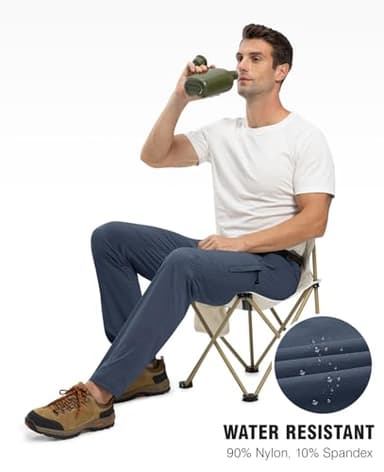 TBMPOY Men's Lightweight Hiking Pants Quick Dry Mountain Fishing Camping Travel Outdoor Pants Thin Denim Blue XL - Image 6