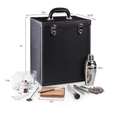 LEGACY - a Picnic Time brand, Hamilton Bartender Kit, Cocktail Set, Portable Bar Case with Cocktail Shaker Set, (Black) - Image 7