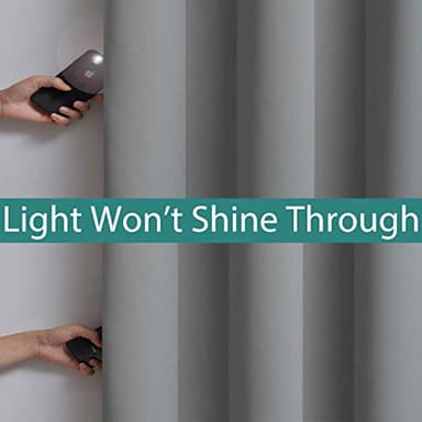 Yakamok 100% Blackout Curtains 84 Inches Long, 2 Thick Layers Heat and Full Light Blocking Soft Thermal Insulated Drapes for Bedroom(52" Wide Each Panel, Grey, 2 Panels) - Image 4