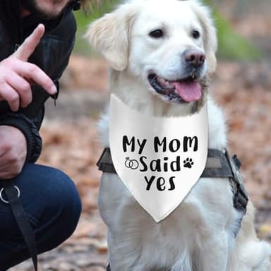 My Mom Said Yes Wedding Engagement Valentine's Dog Bandana Pet Scarf Bibs Accessories for Dog Wedding Bandana Gift for Dog Lover Wedding Photo Props Accessories - Image 6