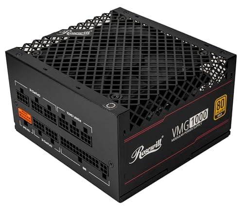 Rosewill VMG 1000W 80+ Gold, ATX 3.0 & 3.1 Compatible, Full Modular Low-Noise Power Supply, PCIe 5.1 12V-2x6 Connector, 100% Japanese Capacitor, 120mm FDB Silent Fan - 5 Year Warranty - Image 1