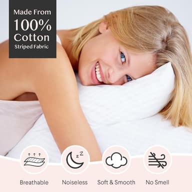 FAUNNA 600TC 100% Cotton Pillow Protectors, Queen Size (20x30), 4 Pack, Oeko-TEX Certified, Hotel Grade Pillow Cover with Silent Zipper, Zip Up Pillow Cases, White - Image 3