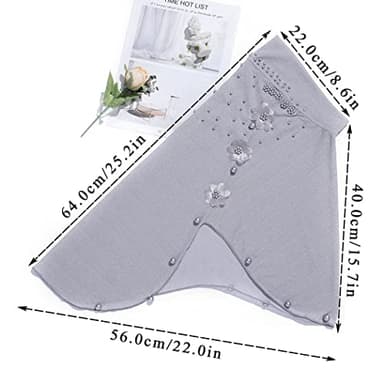 Woeoe Pearl Muslim Hijab Cap Plain Color Pre-Tied Flower Hijab Lightweight Muslim Head Wrap for Women and Girls - Image 2