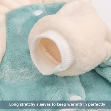 FabriCastle Dog Hoodie Sweater for Small Dogs Boy and Girl, Small Dog Clothes XS XXS Puppy Sweatshirt, Pet Outfit, Cat Clothing Super Soft Warm Snap On Closure (Green-Cream, Large) - Image 4