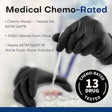 Supmedic Disposable Nitrile Gloves, Chemical Resistant, Powder-Free, Latex-Free, Food Safe, Medical Exam Gloves, Black, X-Large, 100 Pcs - Image 4