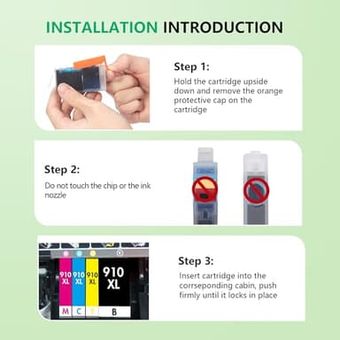 910XL Ink Cartridges for HP Printers (4-Pack) Replacement for HP 910XL Ink Cartridges Combo Pack Work for OfficeJet 8010 8020 Series, Pro 8020, 8030 Series Printer 3JB41AN | Black Cyan Magenta Yellow - Image 4