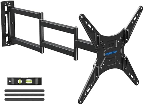 MOUNTUP Long Arm TV Wall Mount for Most 26-65 Inch TVs, Corner TV Mounts with 37.4 Inch Extension Arm, Smooth Swivel Tilt Single Stud Full Motion Bracket Max VESA 400x400mm, Holds to 77 lbs, MU0047 - Image 1