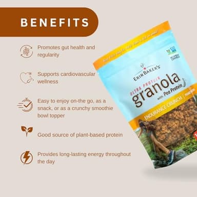 Erin Baker's Homestyle Granola Cereal with Ancient Grains, Endurance Crunch - Made from Natural Ingredients, Source of Plant-Based Protein - Vegan Friendly, Non-GMO, 160oz Bag, 1-Pack - Image 4
