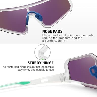 STORYCOAST Polarized Sports Sunglasses for Men Women,Driving Fishing Cycling Mountain Bike Sunglasses UV400 Protection - Image 6