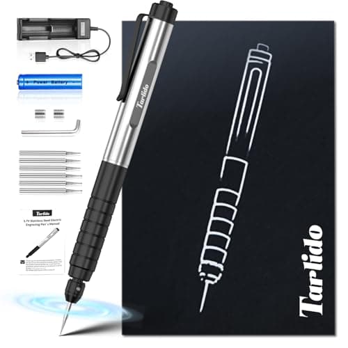 Tarlido Engraving Pen, USB Rechargeable Cordless Rotary Tools, Professional Mini Carving Machines Portable DIY Engraver Machine for Metal to Wooden, Glass, Jewelry-Black - Image 1