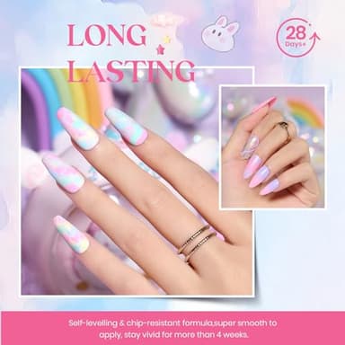 Beetles Gel Nail Polish Set,24Pcs Pink Purple Pearl Blue Shimmer Chameleon Green Colors Gel Polish Kit, 3Pcs Base Top Coat Double-ended Brush Soak off UV Nail Polish Halloween Gifts for Women - Image 7