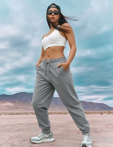 Mgput 4 PCS Women's Joggers Pants with Pockets-Women Lightweight Sweatpants for Running Yoga Athletic Casual Pants(TYP601-S/M-2B/GR/LGRY) - Image 3