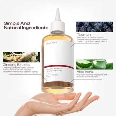Glycolic Acid Toner: 240ml Glycolic Acid 7% Exfoliating Toner Toning Solution Which Soothes and Hydrates Skin - Image 4
