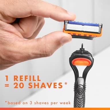 Gillette Fusion5 Razors for Men, 1 Razor, 4 Blade Refills, Lubrastrip for a More Comfortable Shave - Image 6