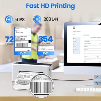 BPXX Bluetooth Thermal Label Printer - Clear Print Quality, Portable Wireless Shipping Label Printer Easy to Connect, Use to Print Shipping Labels, Compatible with Amazon Shopify Ebay Ups - Image 2