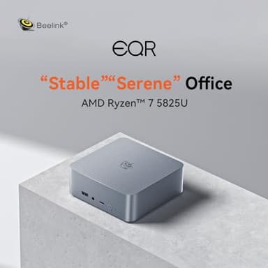 Beelink EQR5 Mini PC,AMD Ryzen 7 5825U Processor(8C/16T,up to 4.5GHz),32GB DDR4 RAM 500GB NVMe PCIE3.0x4 SSD,Mini Computer Support 4K Dual Screen Display/Dual LAN/WiFi 6/BT5.2/USB 3.0 - Image 2