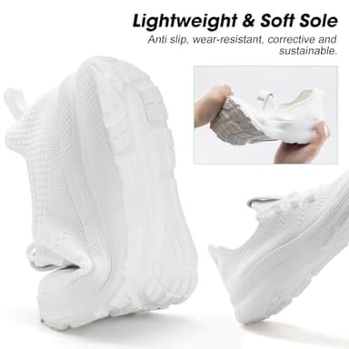 ZOVE Wide Toe Box Shoes Women Extra Wide Width Sneakers Ultra Light Road Running Shoes Non-Slip Tennis Sneakers Breathable Walking Athletic 8803 White 39 - Image 5