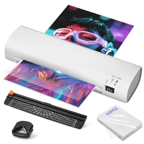 9 Inch Laminator Machine with Never Jam Technology, 40 Laminating Sheets, 4-in-1 A4 Thermal Laminator with Trimmer and Corner Rounder for Office, School, Business and Home Use -Titanium Gray