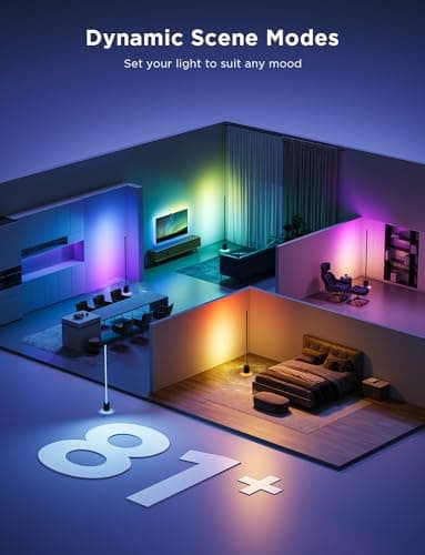 Govee Floor Lamp Pro, RGBICWW LED Lamp with Bluetooth Speaker and White Noise, 2100 Lumens Standing Lamp, Works with Matter, 16 Million Colors, Music Sync, Floor Lamp for Bedroom, Living Room - Image 9