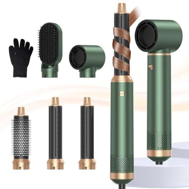 Blow Dryer Brush 5 in 1, Negative Ion Hair Dryer Brush Set Upgrade Hot Air Brush Air Styler Curling Wrap Air Curler, Curling Iron Hair Styling Tools As A Gift for Straight/Curl/Drying/Smoothing - Image 1