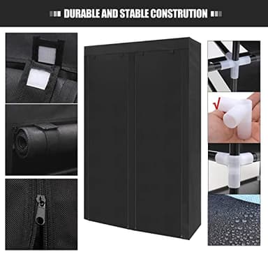ERONE Shoe Rack Storage Organize, 28 Pairs Portable Double Row with Nonwoven Fabric Cover Shoe Shelf Cabinet for Closet - Image 3