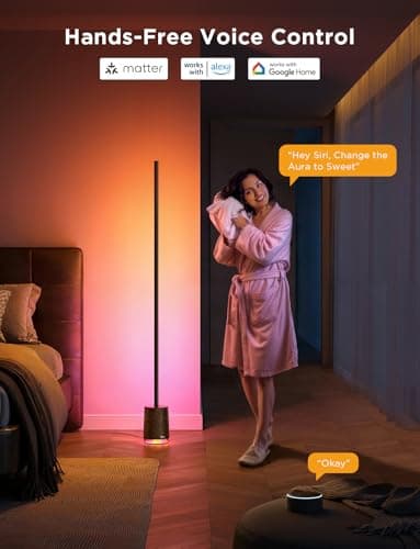 Govee Floor Lamp Pro, RGBICWW LED Lamp with Bluetooth Speaker and White Noise, 2100 Lumens Standing Lamp, Works with Matter, 16 Million Colors, Music Sync, Floor Lamp for Bedroom, Living Room - Image 7